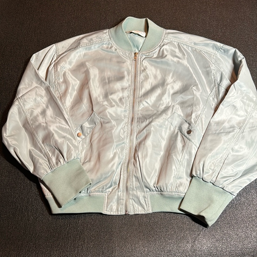J.O.A Los Angeles Bomber Jacket - Turquoise - Small